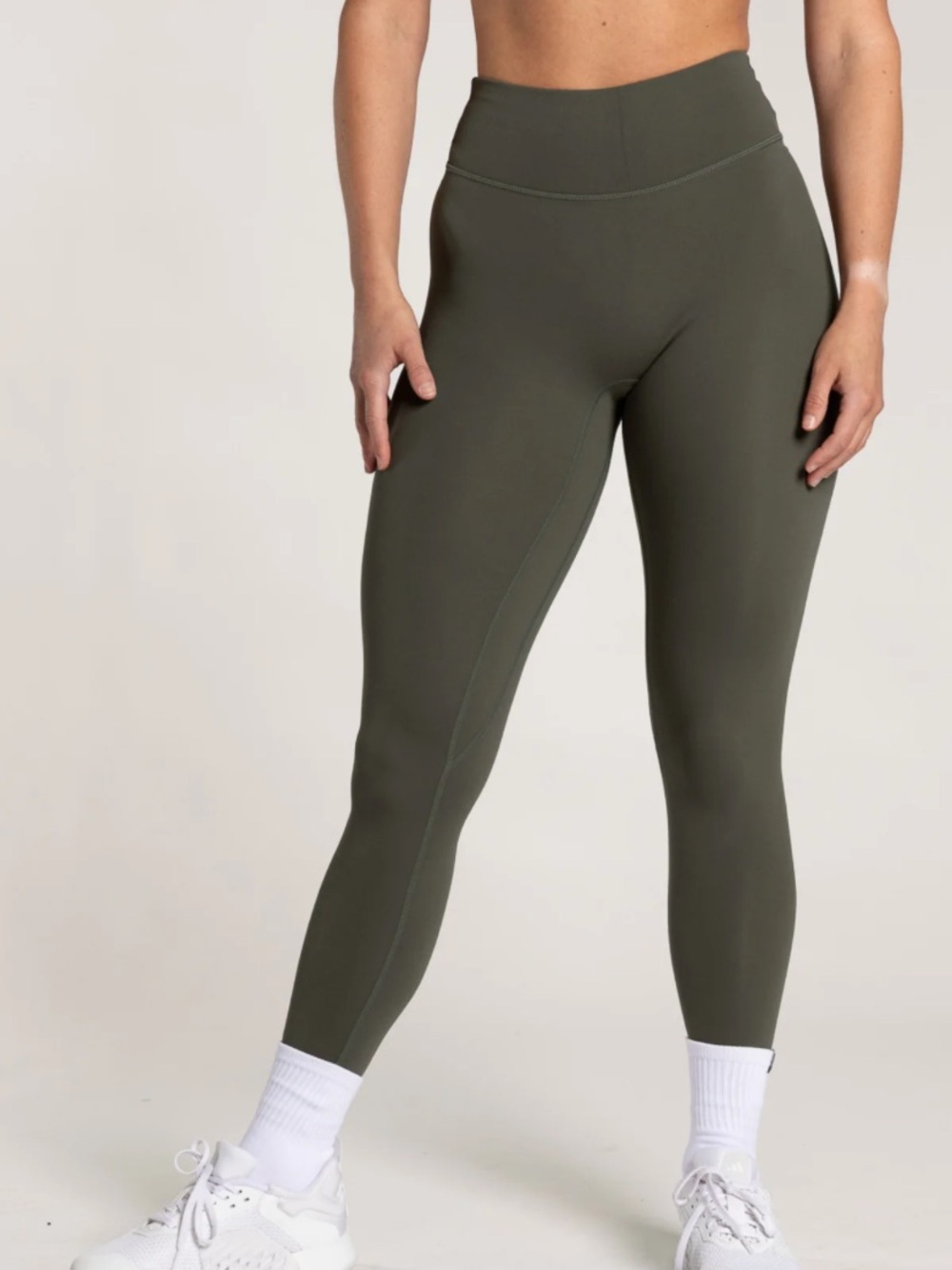 Ptula Pureluxe Classic High-Waist Olive Green Performance Leggings